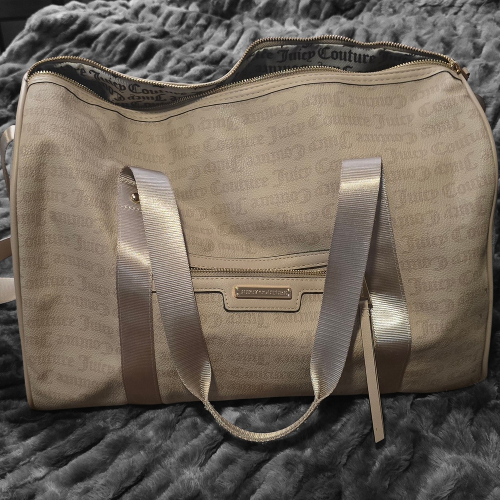 SOLD: Juicy Couture Beige Logo Weekender Bag
